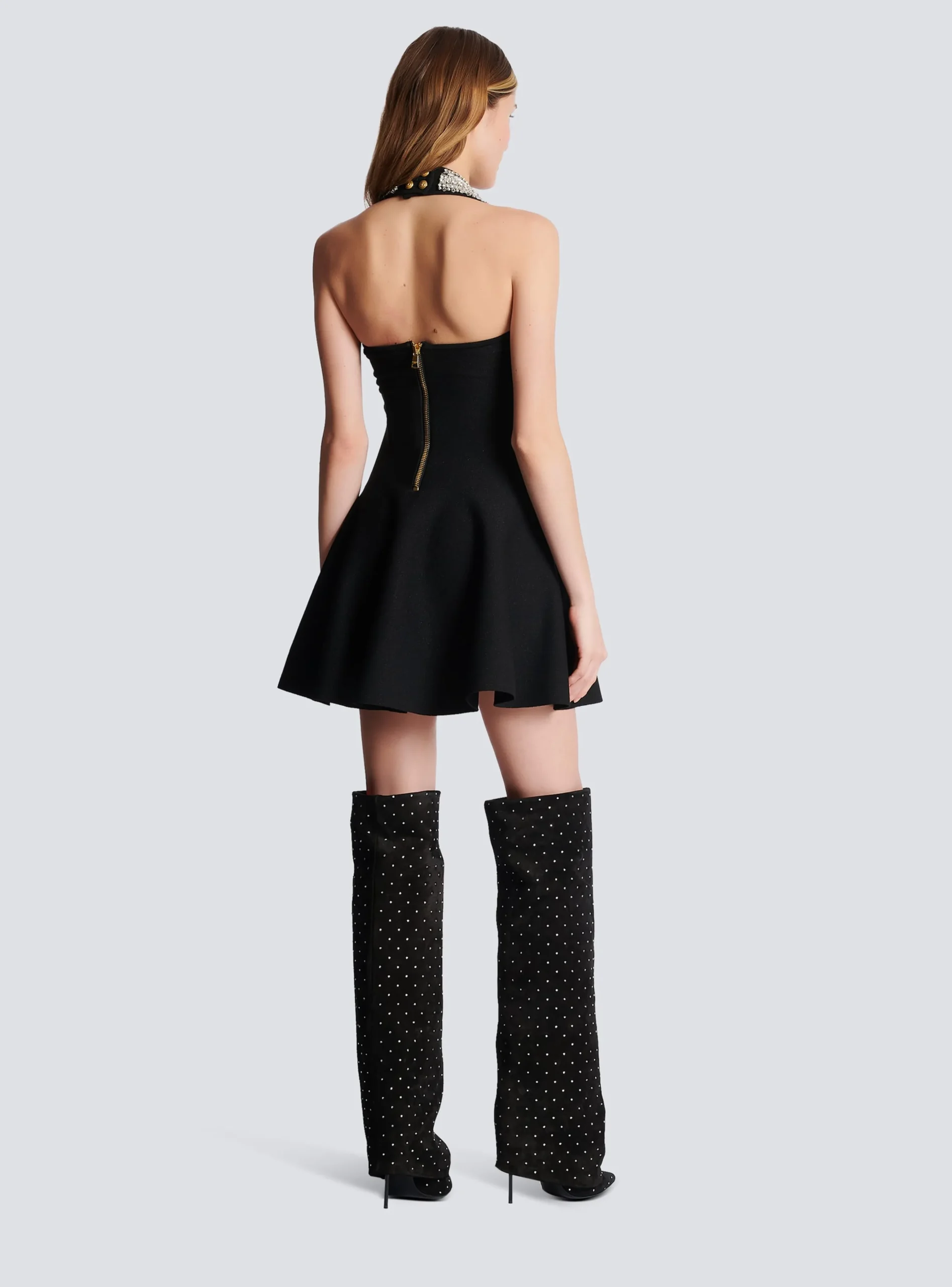 Women Balmain Knit Backless Dress