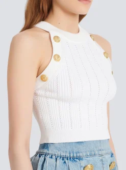 Women Balmain Knit Crop Top