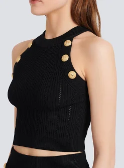 Women Balmain Knit Crop Top