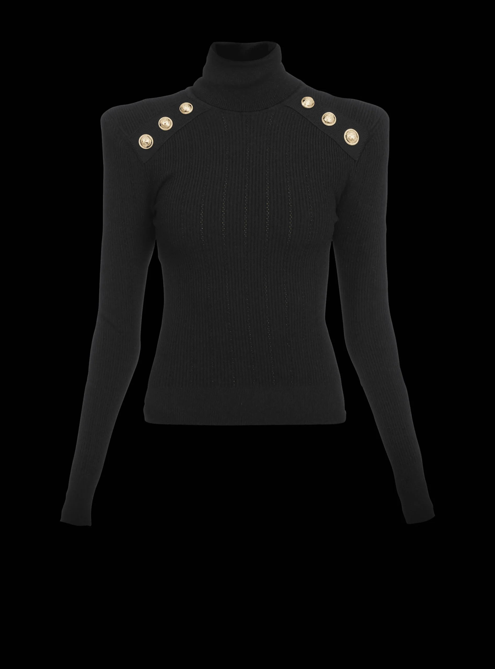 Women Balmain Knit Jumper With Gold Buttons