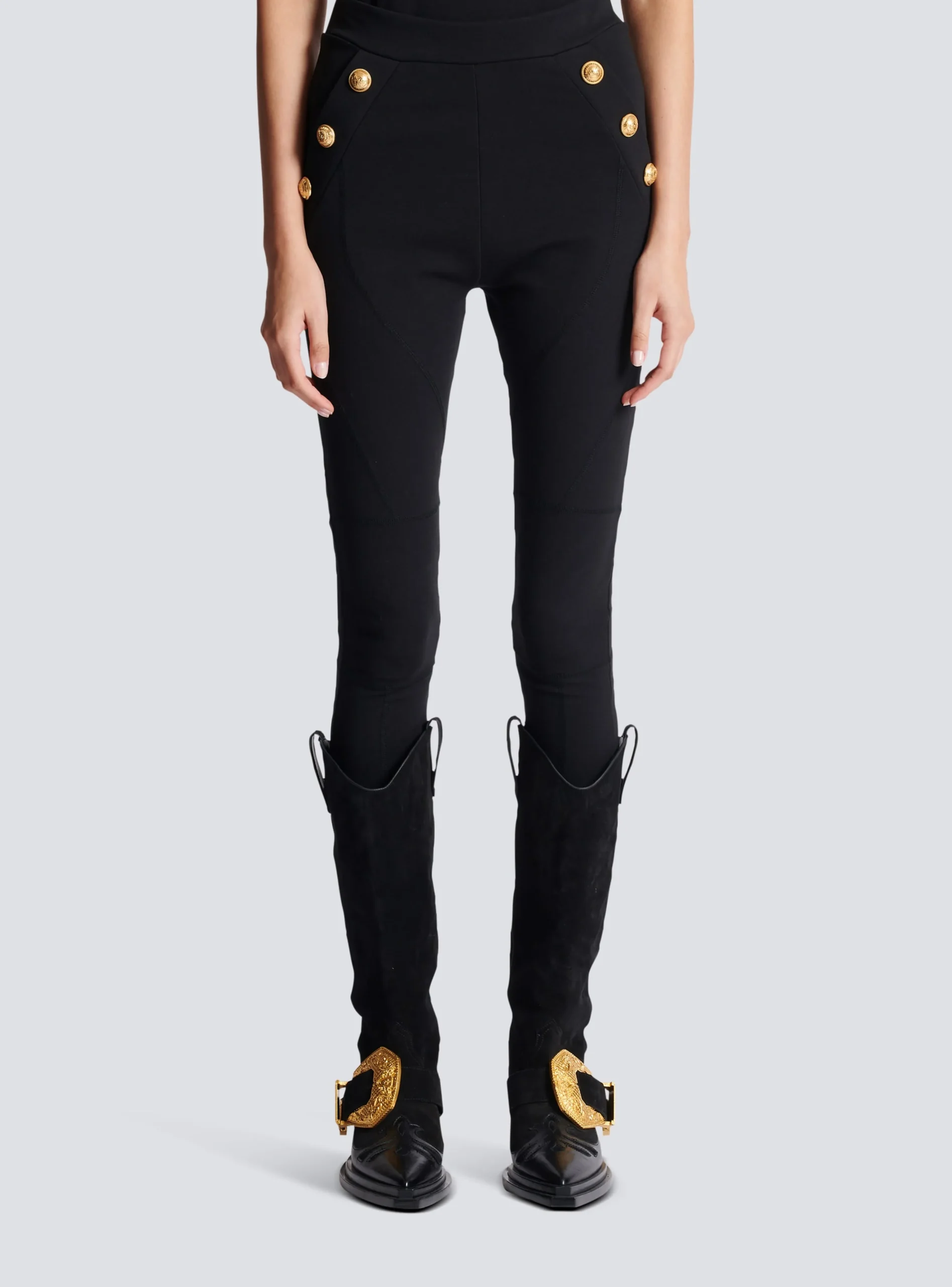 Women Balmain Knit Leggings With 6 Buttons