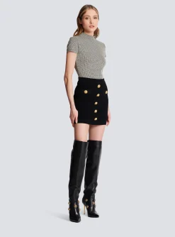 Women Balmain Knit Skirt With Buttons
