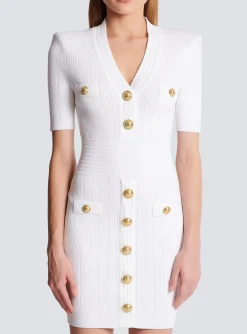 Women Balmain Knitted Dress With Buttons