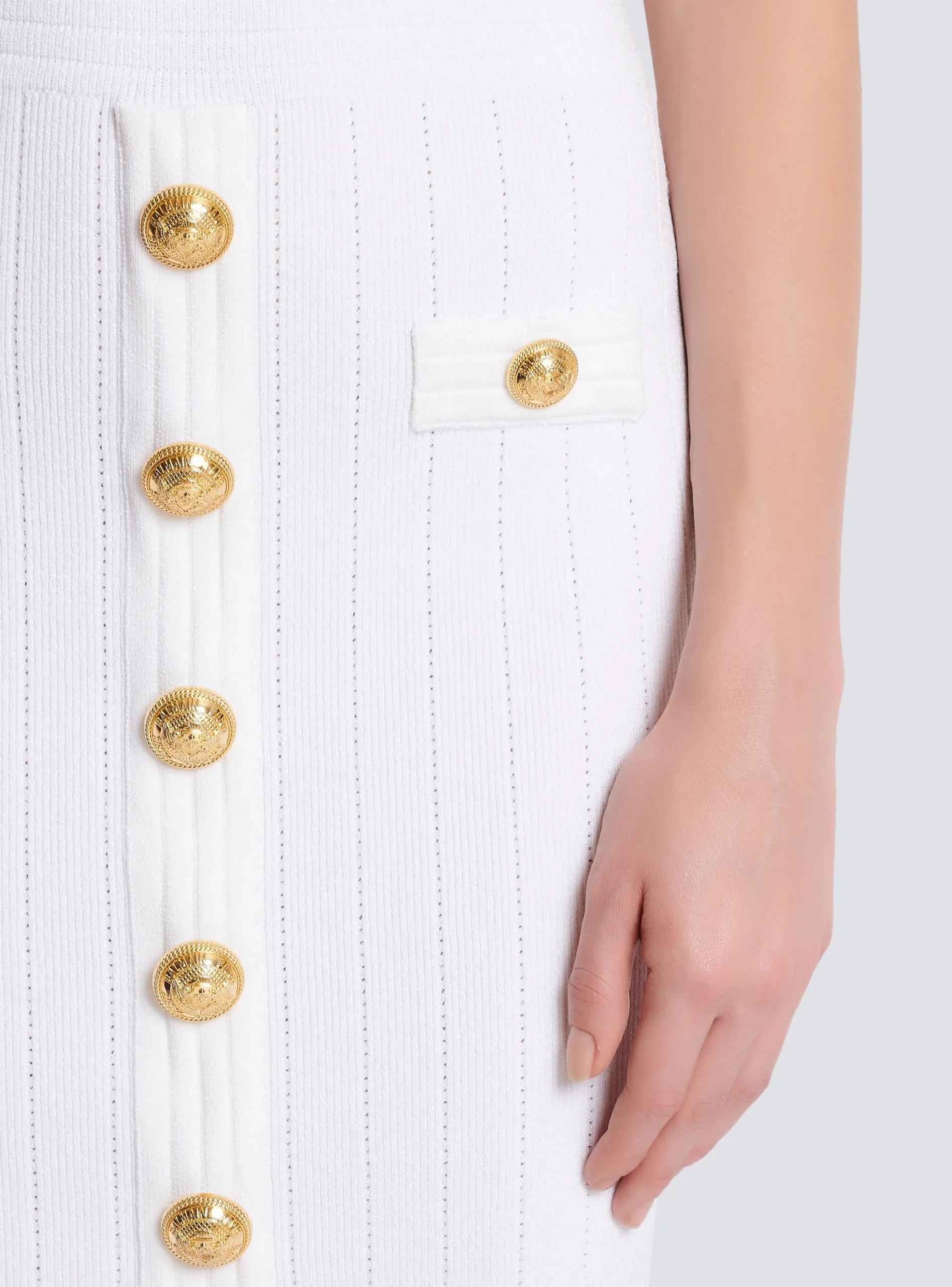 Women Balmain Knitted Dress With Buttons