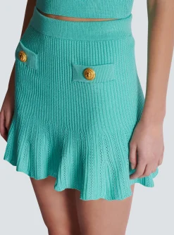 Women Balmain Knitted Skater Skirt