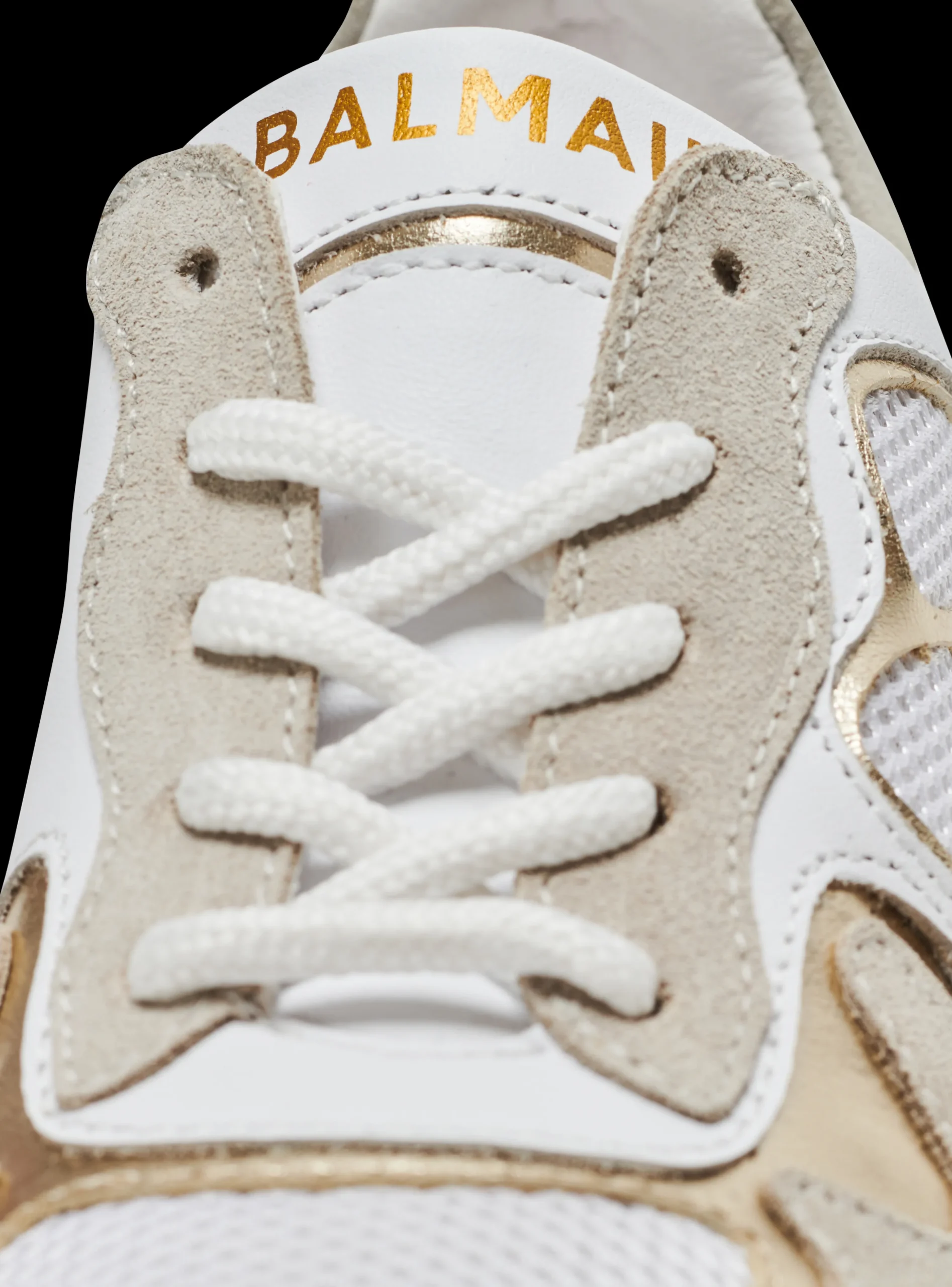 Kids/BOY Balmain Leather And Mesh Trainers