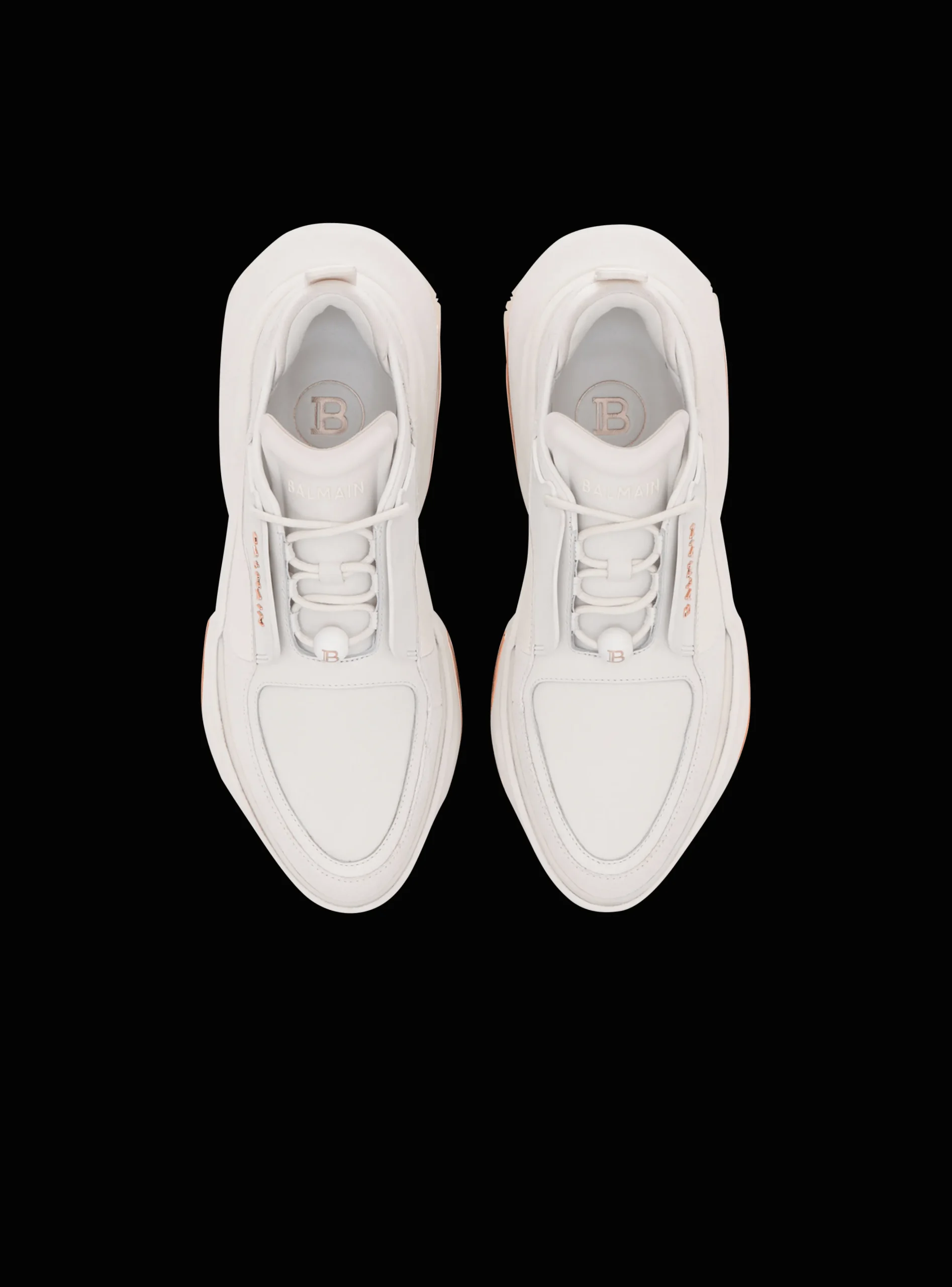 Women Balmain Leather And Suede B-Bold Low-top Sneakers