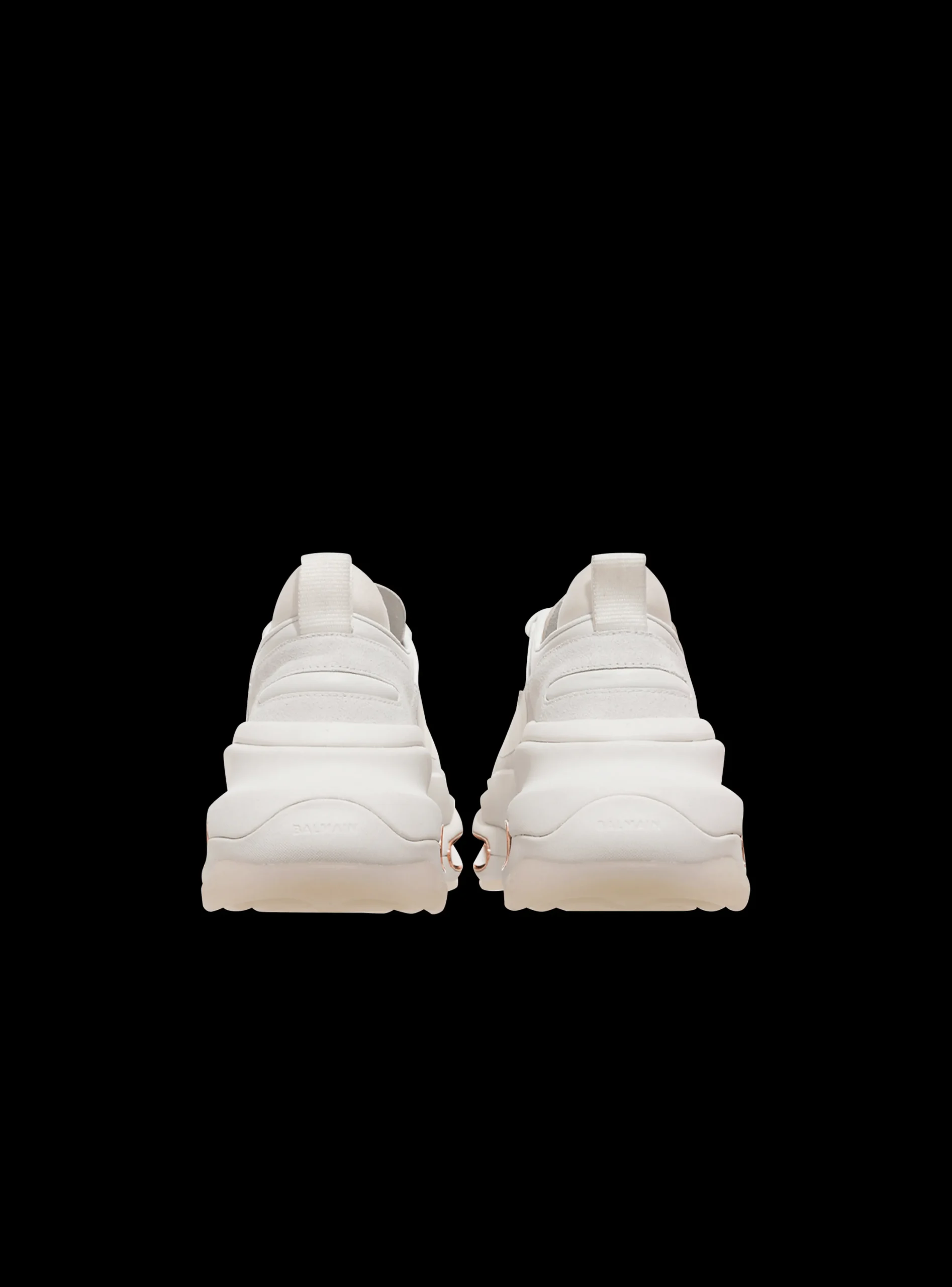 Women Balmain Leather And Suede B-Bold Low-top Sneakers