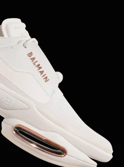 Women Balmain Leather And Suede B-Bold Low-top Sneakers