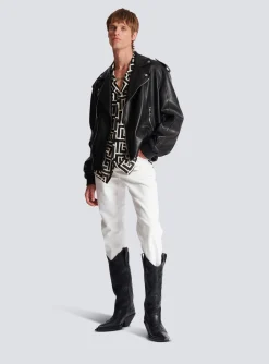 Balmain Leather Bomber Jacket