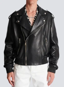 Balmain Leather Bomber Jacket
