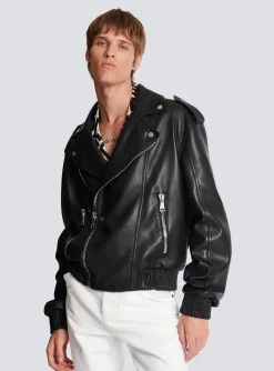 Balmain Leather Bomber Jacket