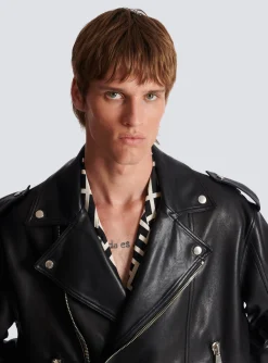 Balmain Leather Bomber Jacket