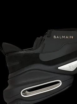 Balmain Leather, Neoprene And Suede B-Bold Low-top Sneakers