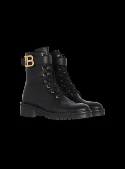 Women Balmain Leather Ranger Romy Ankle Boots
