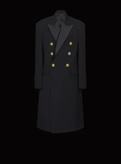 Women Balmain Long Military-style Coat