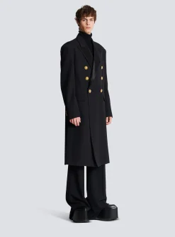 Women Balmain Long Military-style Coat