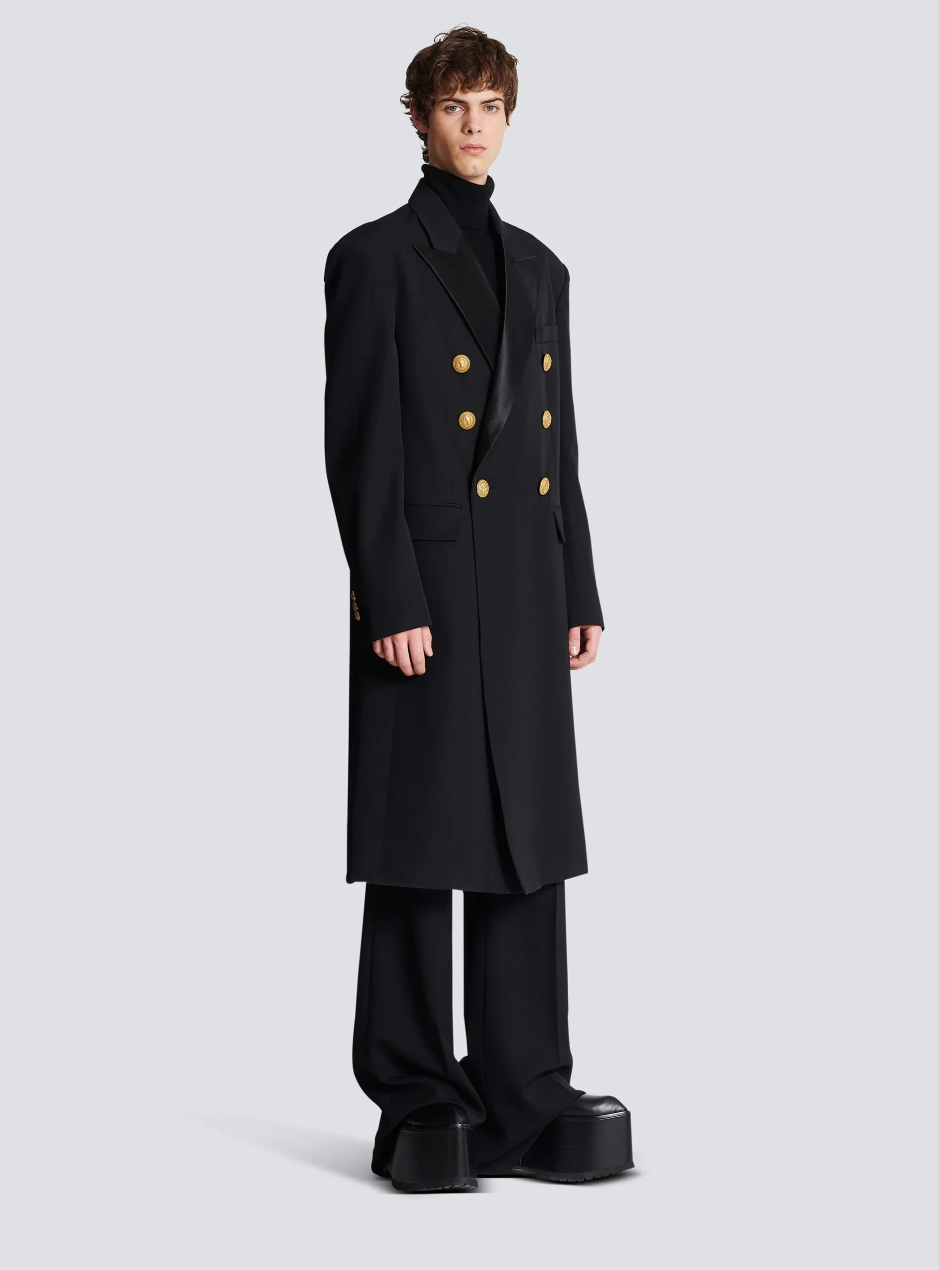 Women Balmain Long Military-style Coat