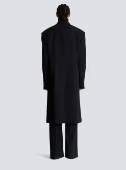 Women Balmain Long Military-style Coat