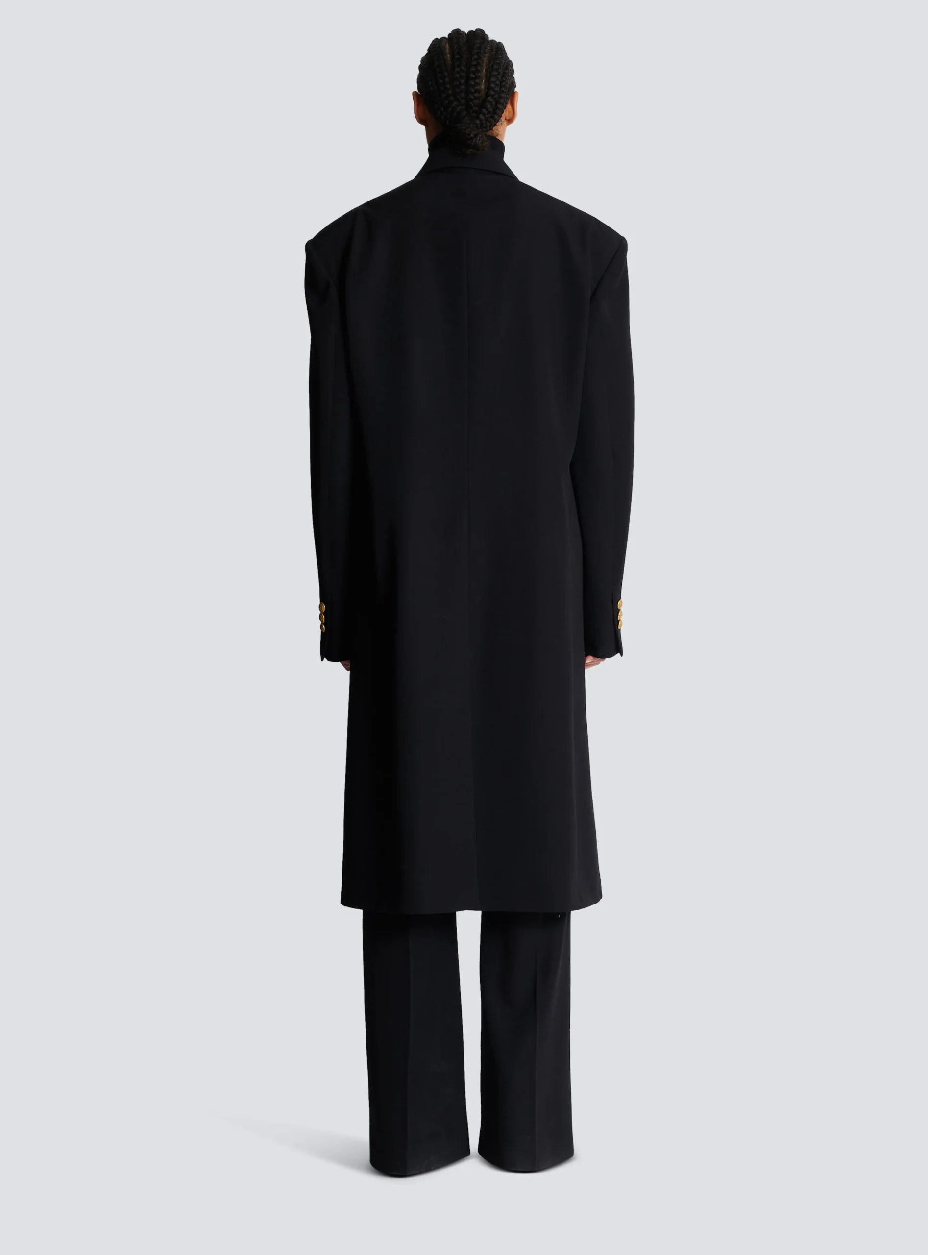 Women Balmain Long Military-style Coat