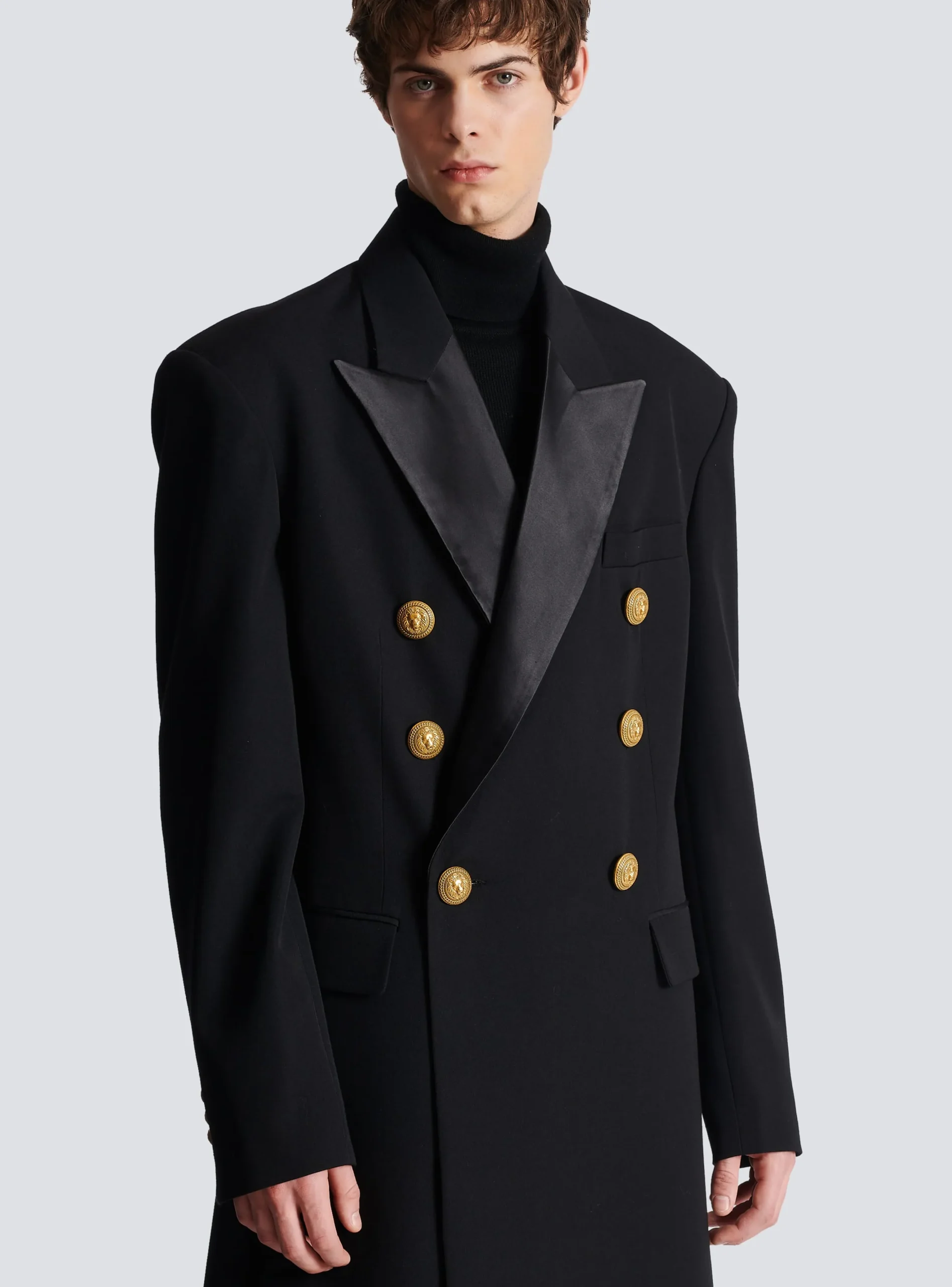 Women Balmain Long Military-style Coat
