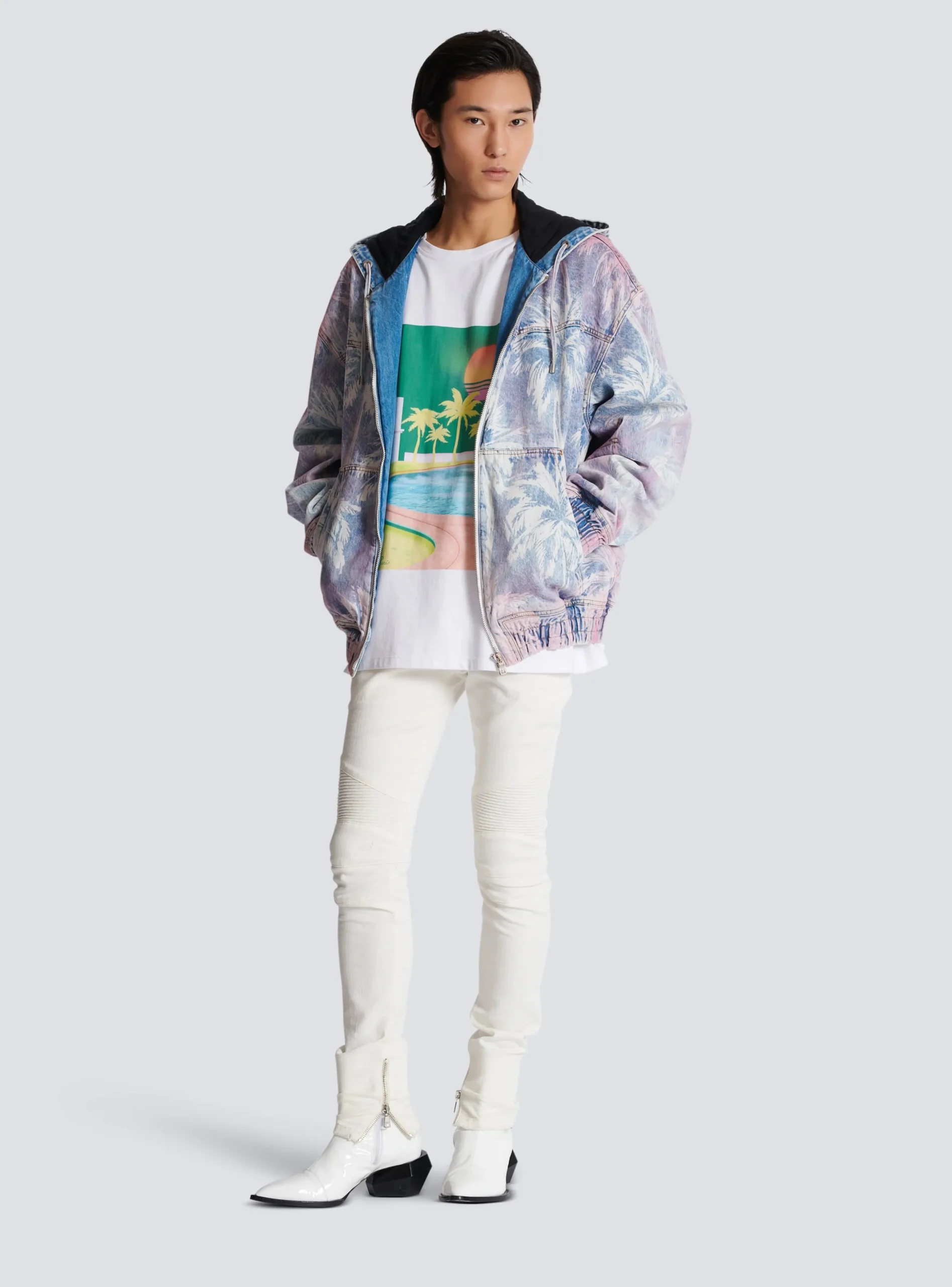 Balmain Loose Postcard Printed T-shirt