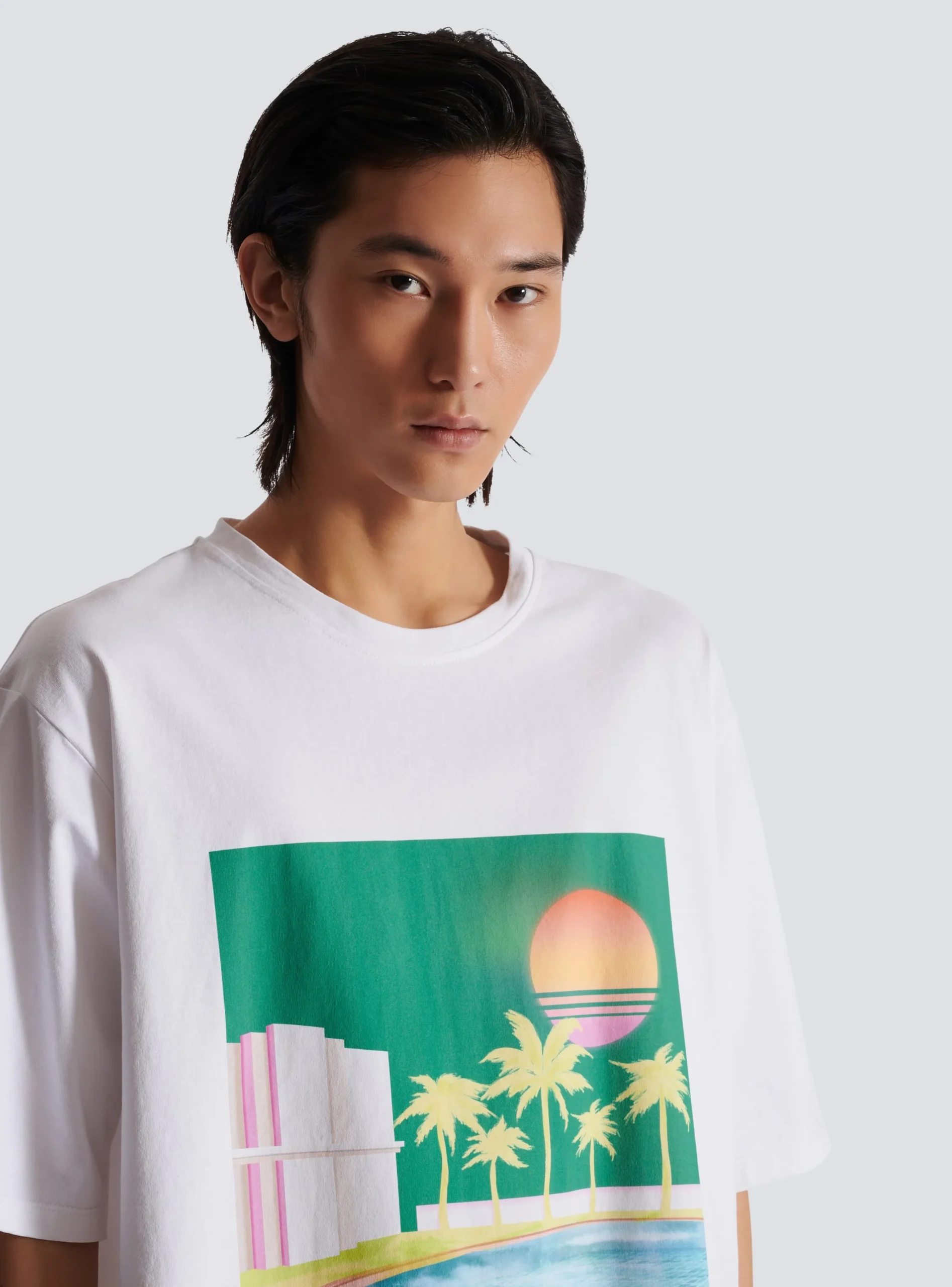 Balmain Loose Postcard Printed T-shirt