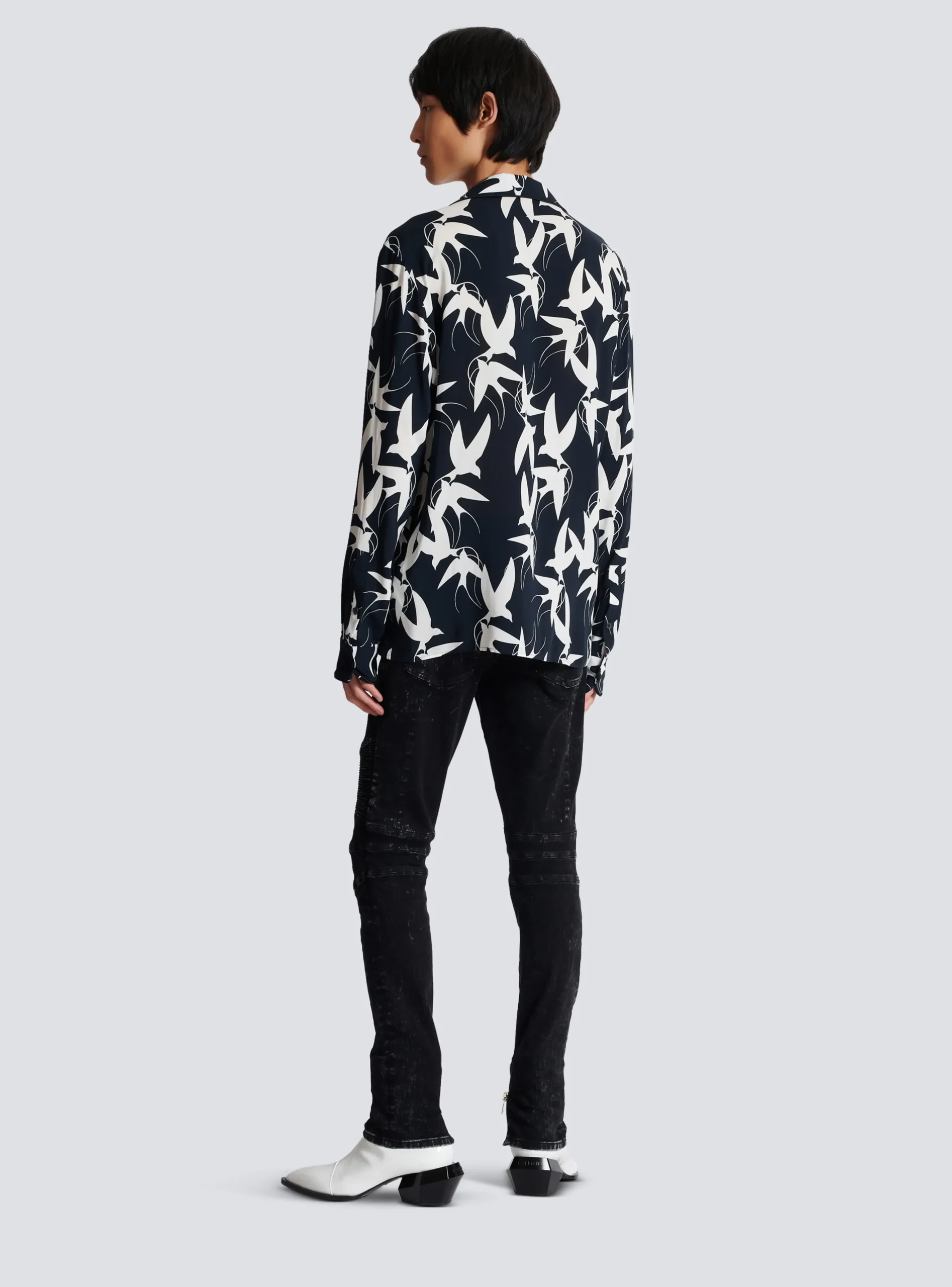 Balmain Loose Shirt With Swallow Print