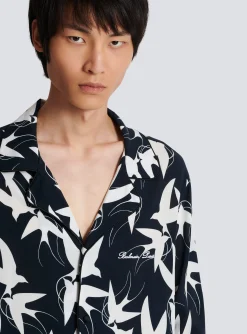 Balmain Loose Shirt With Swallow Print