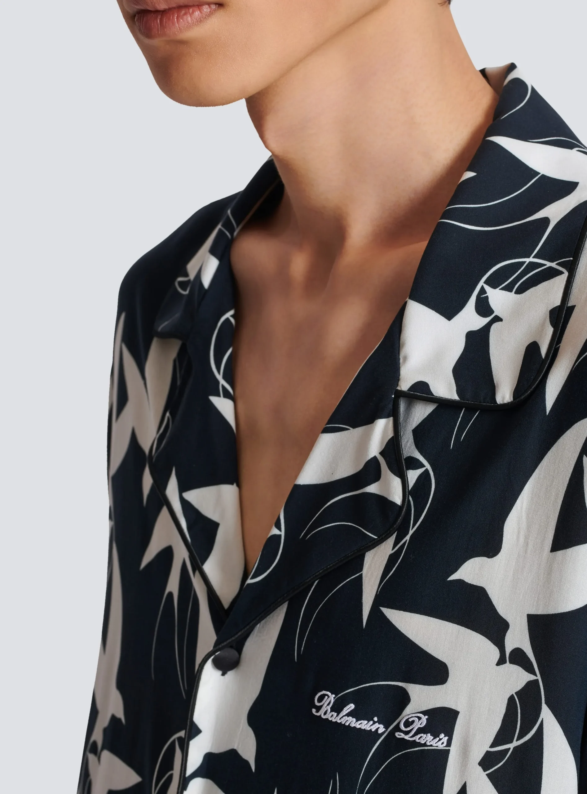 Balmain Loose Shirt With Swallow Print