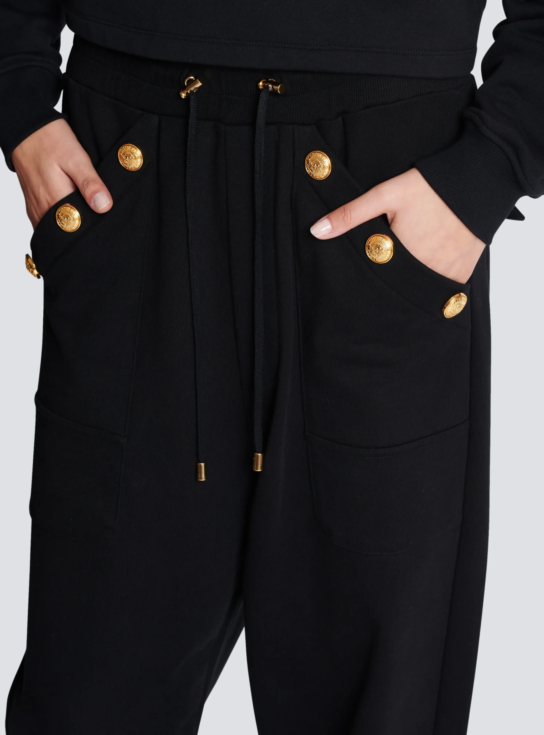 Women Balmain Loose-fitting Buttoned Joggers