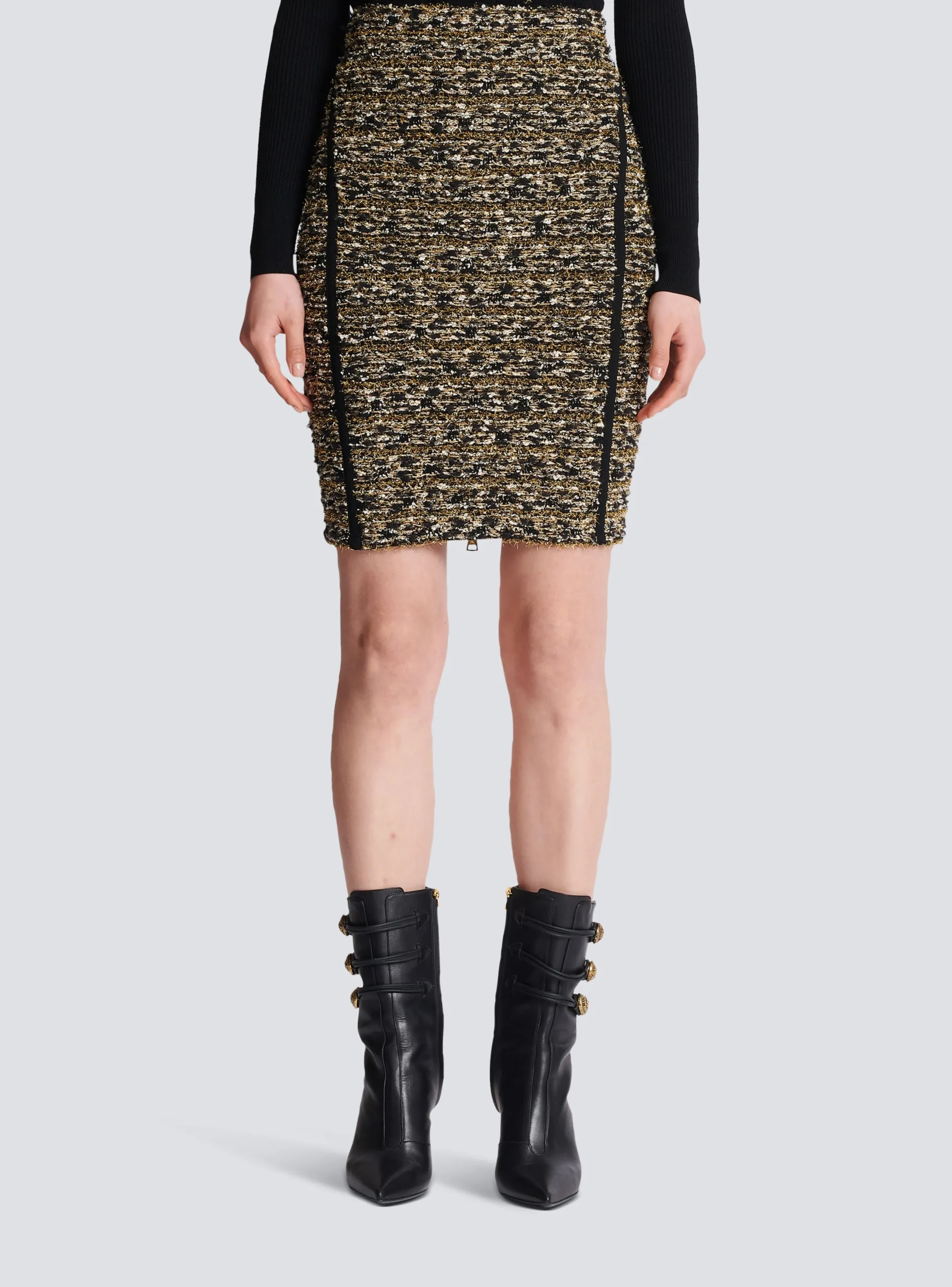 Women Balmain Lurex Tweed Skirt