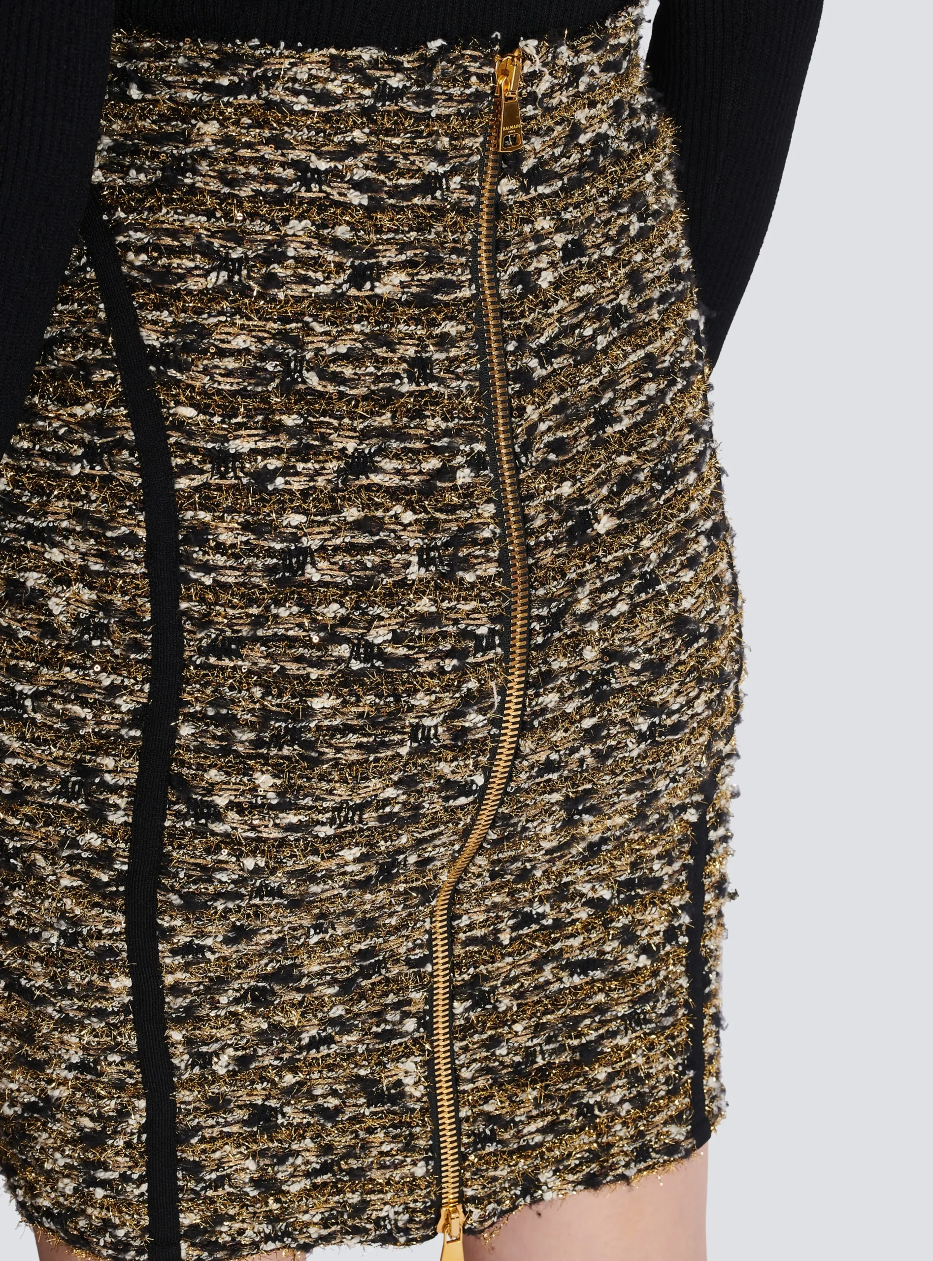 Women Balmain Lurex Tweed Skirt