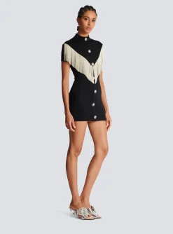 Women Balmain Metal Short Fringed Dress