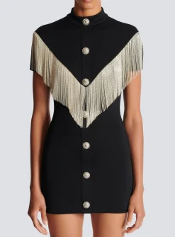 Women Balmain Metal Short Fringed Dress