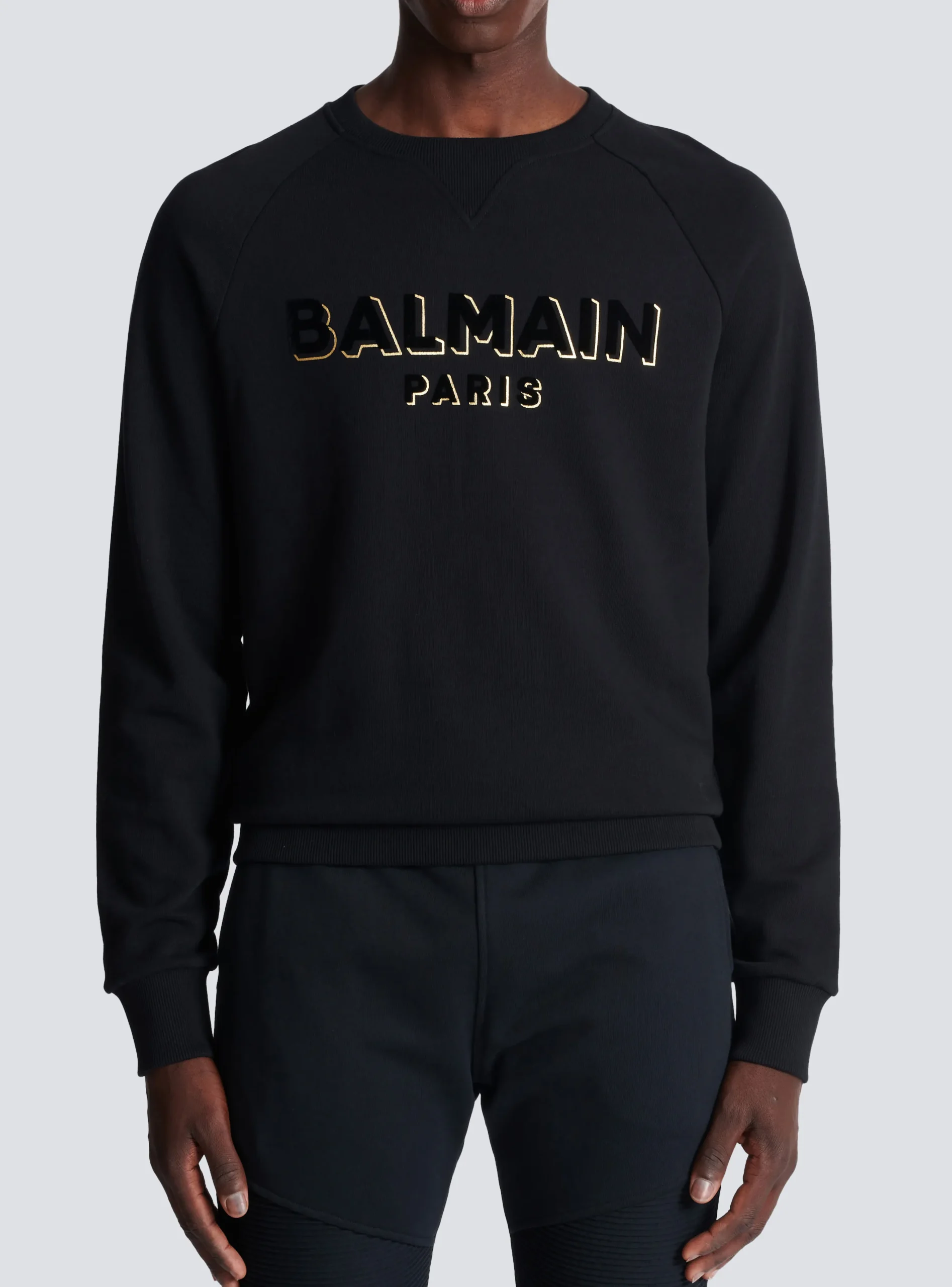 Balmain Metallic Flocked Sweatshirt