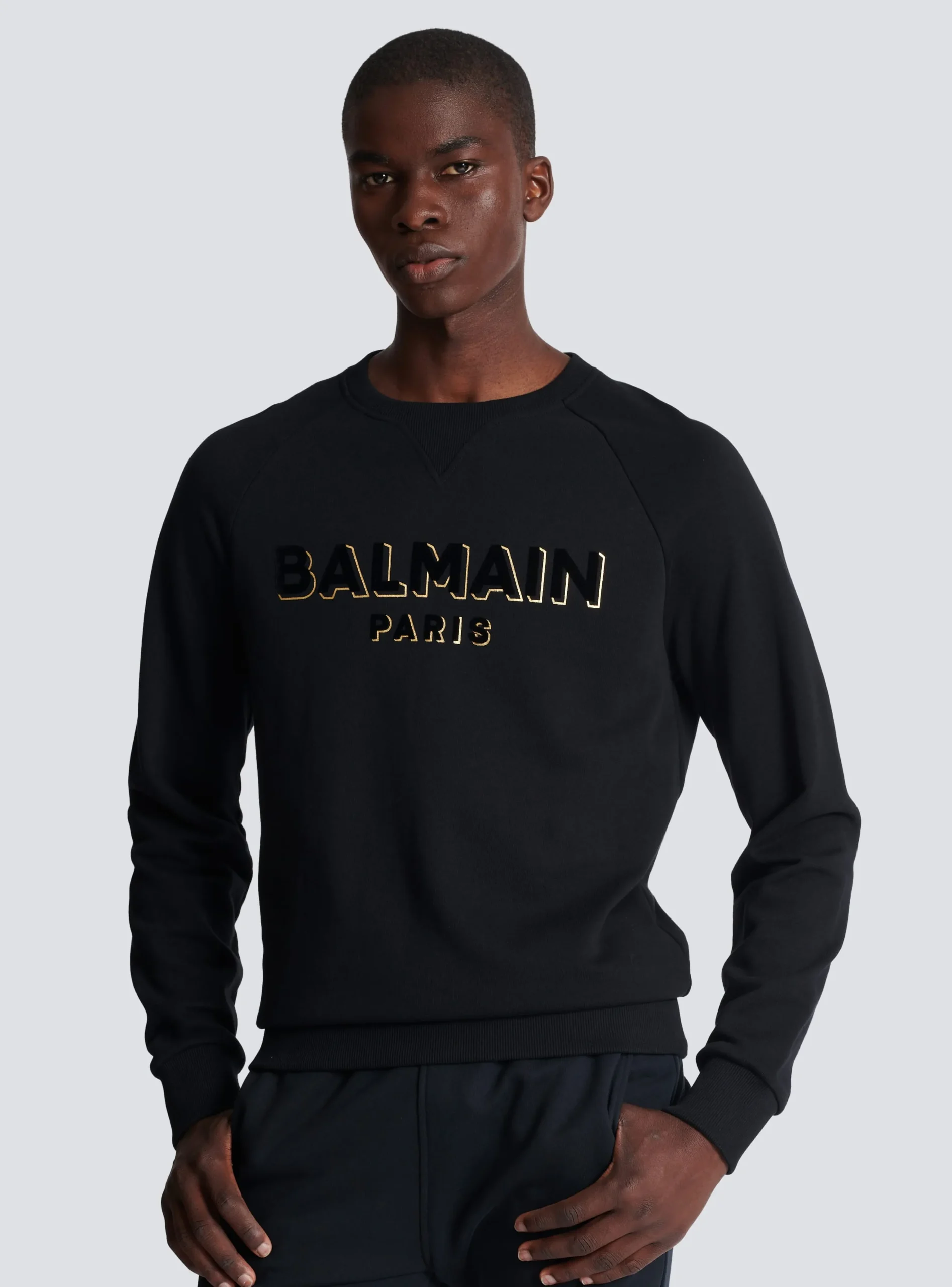 Balmain Metallic Flocked Sweatshirt