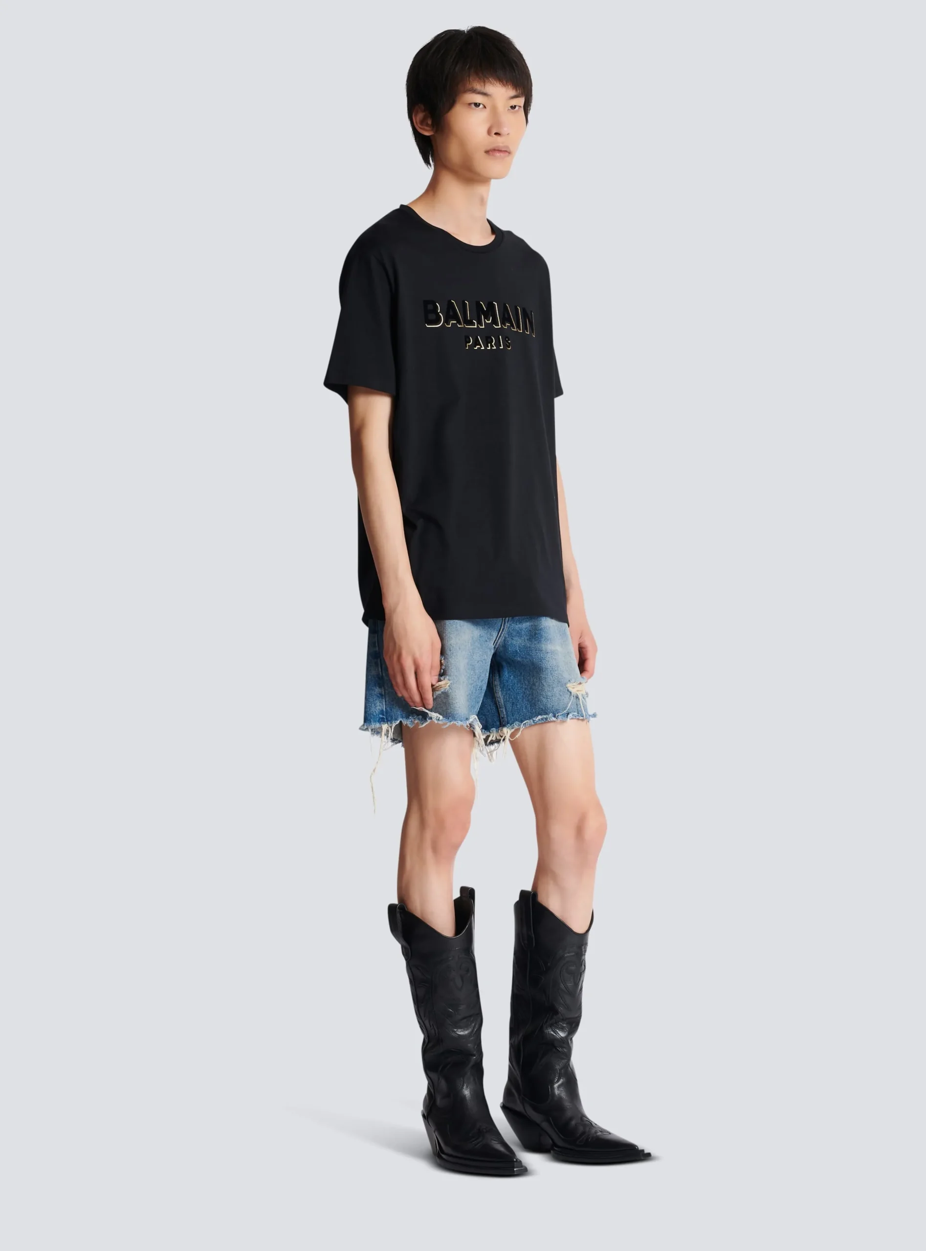 Balmain Metallic Flocked T-shirt