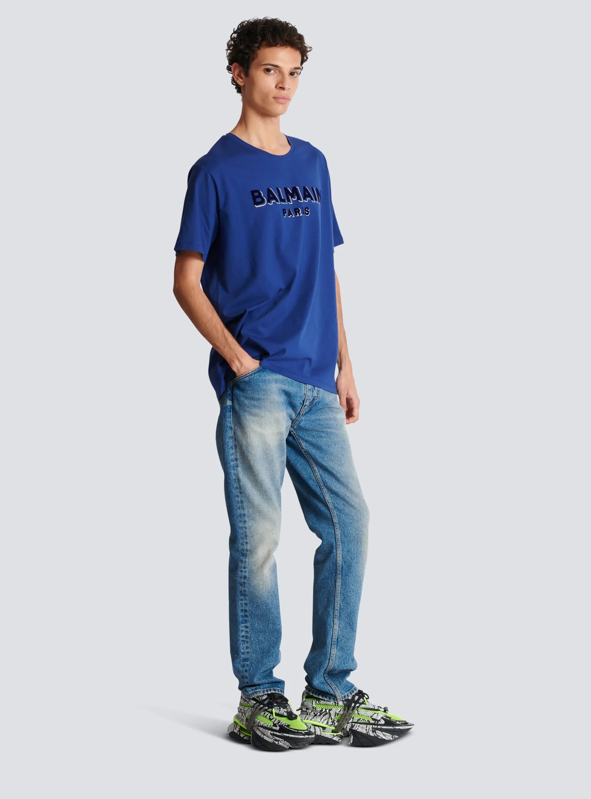 Balmain Metallic Flocked T-shirt