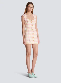 Women Balmain Miami Tweed Dress With Buttons
