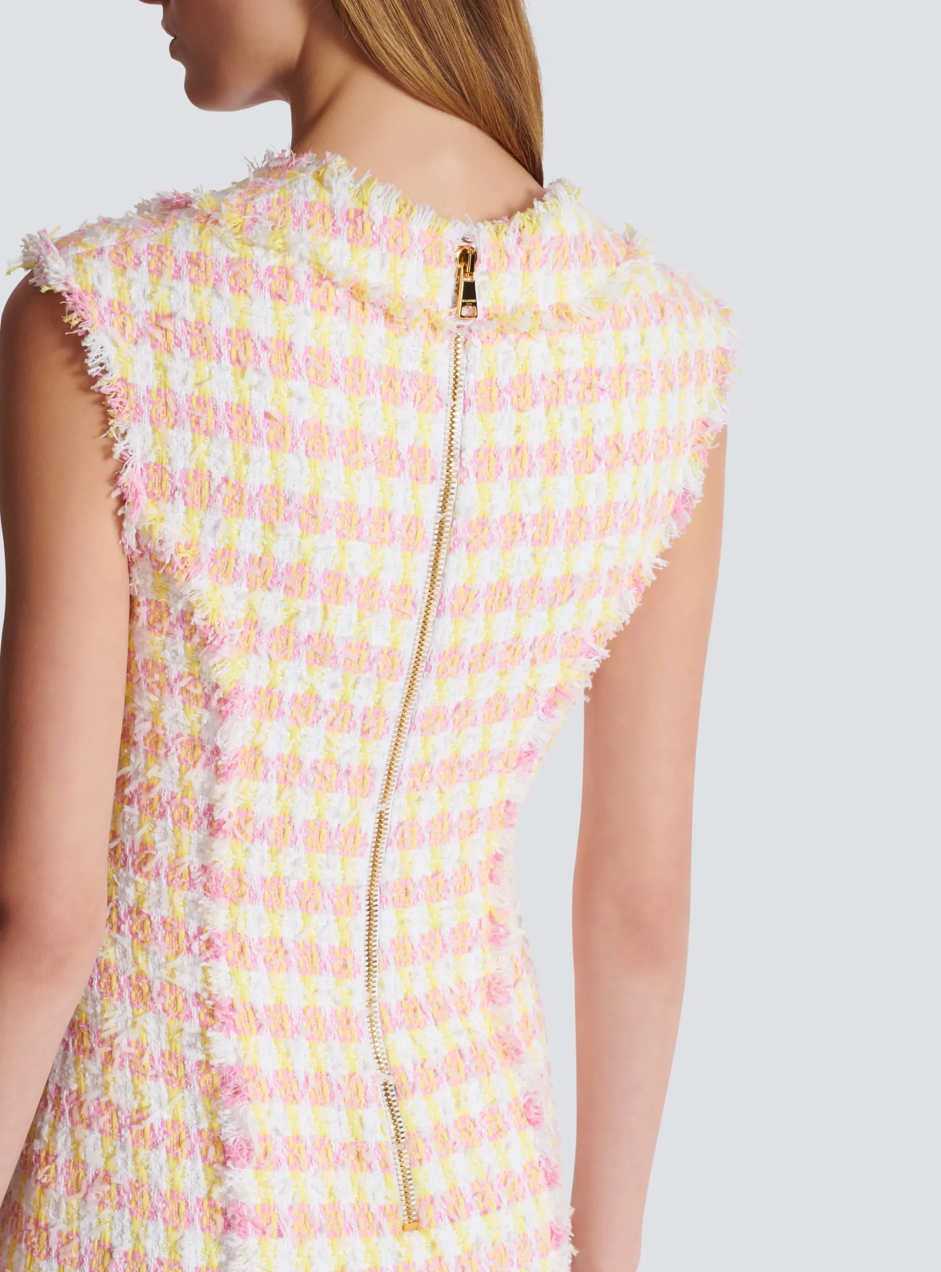 Women Balmain Miami Tweed Dress With Buttons