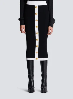 Women Balmain Midi Knit Skirt