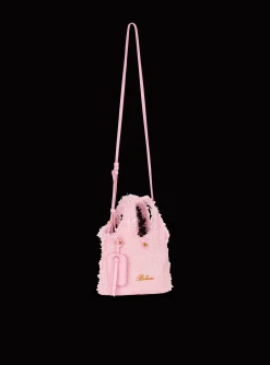 Women Balmain Mini B-Army Grocery Bag In Tweed