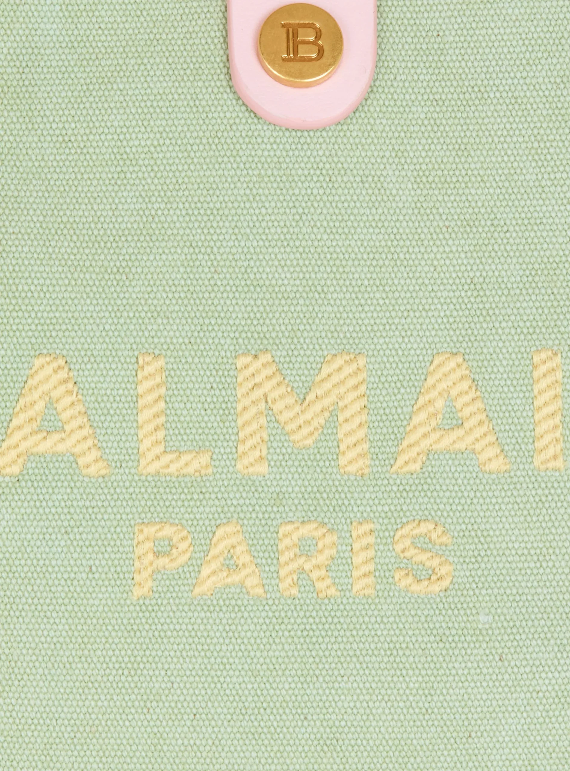 Women Balmain Mini Canvas And Leather B-Army Grocery Bag