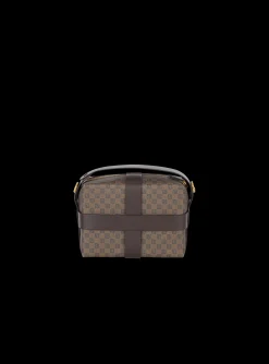 Women Balmain Mini Monogram Canvas And Leather Box Bag