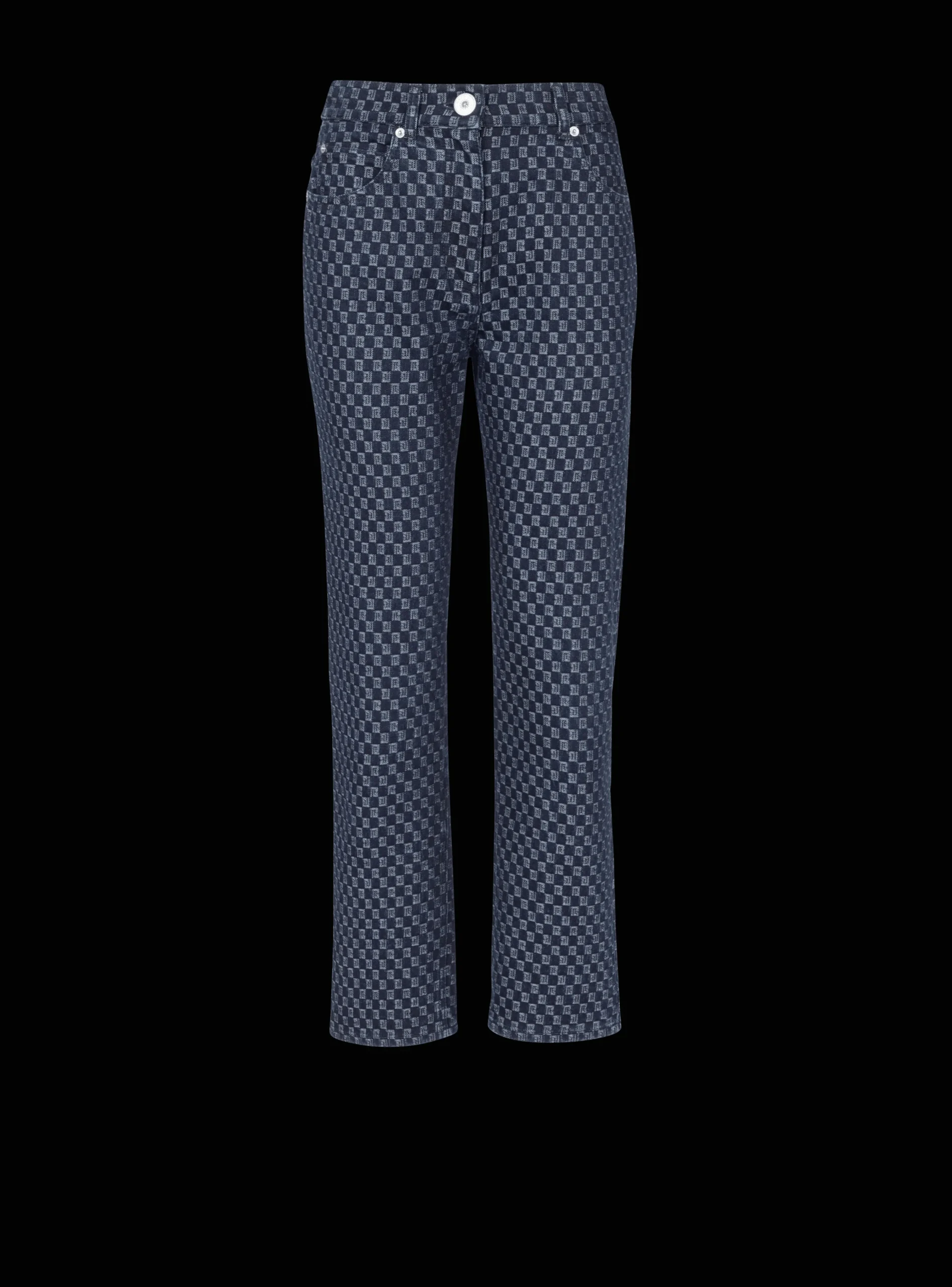Women Balmain Mini Monogram Denim Jeans