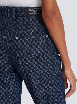 Women Balmain Mini Monogram Denim Jeans