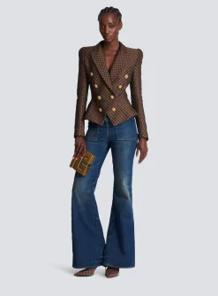 Women Balmain Mini Monogram Jacquard Jacket