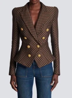 Women Balmain Mini Monogram Jacquard Jacket
