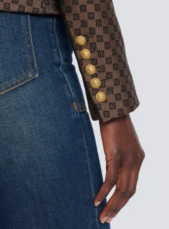 Women Balmain Mini Monogram Jacquard Jacket